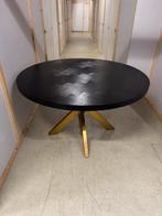 Ronde eettafel met gouden poten 1,30 m zes persoon, Huis en Inrichting, Tafels | Eettafels, Ophalen, Gebruikt, 100 tot 150 cm