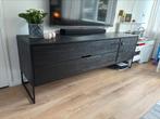 Set Silas Woood zwart houten tv kast, side table en kast, Huis en Inrichting, Kasten | Dressoirs, Ophalen, Gebruikt, 150 tot 200 cm