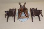 Antiek tafeltje met stoeltjes voor het poppenhuis, Ophalen of Verzenden