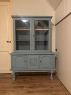 Vintage, brocante buffetkast met vitrinekast, Huis en Inrichting, Ophalen, Gebruikt, 100 tot 150 cm, Vintage, landelijk, brocante