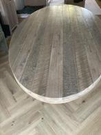 Ovale Acacia Eettafel, Huis en Inrichting, Tafels | Eettafels, Ophalen, Gebruikt, 100 tot 150 cm, Vijf personen of meer