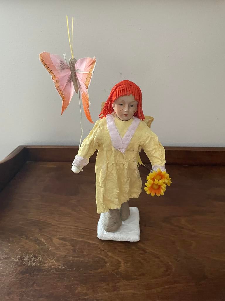 Vlinder meisje met de hand gemaakt popje., Verzamelen, Poppen, Ophalen of Verzenden, Nieuw