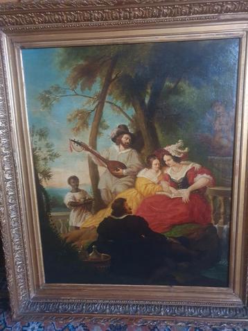 17e eeuws romantisch olieverf op doek beschikbaar voor biedingen