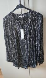 Nieuwe zwarte blouse met witte print maat 38 merk Comma, Maat 38/40 (M), Zwart, Nieuw, Comma