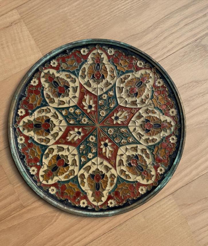 Cloissonnee  bordje,  Mandela, Antiek en Kunst, Curiosa en Brocante, Ophalen of Verzenden