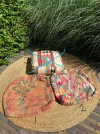 Vintage Marokkaanse poef vloerkussen, Huis en Inrichting, Gebruikt, Boho, Ophalen of Verzenden, 50 tot 75 cm