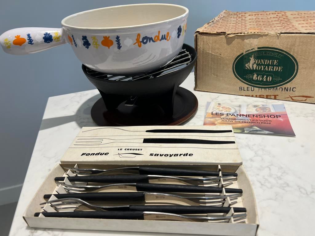 Fondueset Le Creuset in heel goede staat, Witgoed en Apparatuur, Fonduesets, Zo goed als nieuw, Fondueset, Brander, Ophalen of Verzenden