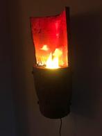 Nieuw 2 stuks lamp handgemaakt van dakpan met net echte vlam, Huis en Inrichting, Lampen | Wandlampen, Verzenden, Nieuw