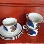 3 vintage kop en schotel, Huis en Inrichting, Gebruikt, Keramiek, Ophalen of Verzenden, Overige stijlen