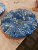 Blauwe schaal van keramiek . Ellen van Bendegom. 44 cm doors, Ophalen, Gebruikt, Porselein of Keramiek, Schaal