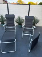 2 mooie lichtgewicht campeer stoelen met losse voetensteun., Caravans en Kamperen, Ophalen, Gebruikt, Campingstoel