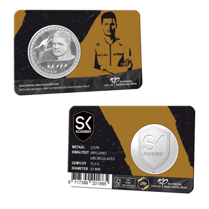 Sven Kramer Penning in Coincard 2022, Postzegels en Munten, Munten | Nederland, Setje, Overige waardes, Koningin Beatrix, Ophalen of Verzenden