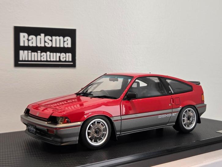 Honda CR-X Si Ballade Sports (E-AS) Red/silver 1-18 Ignition, Hobby en Vrije tijd, Modelauto's | 1:18, Nieuw, Auto, Ophalen of Verzenden