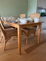 Massief houten eetkamer tafel, Huis en Inrichting, Complete eetkamers, Ophalen, Zo goed als nieuw, 4 tot 6 stoelen