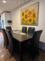 Uitschuifbare eettafel met 8 stoelen, Gebruikt, 100 tot 150 cm, Ophalen of Verzenden, Vijf personen of meer
