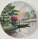 Villeroy & Boch set van 2 antieke gekleurde wandborden, Antiek en Kunst, Ophalen of Verzenden