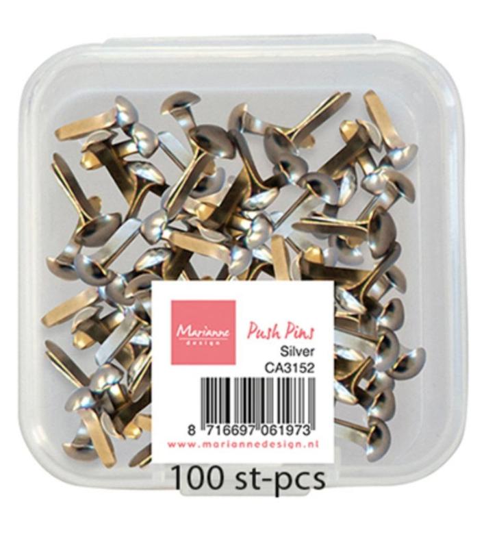 Marianne Design Push Pins splitpennen zilver CA3152 100 stuk, Hobby en Vrije tijd, Kaarten | Zelf maken, Nieuw, Overige typen