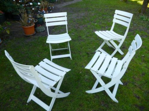 4 witte zgan klapstoeltjes Gosfillex geen tiffany kettler, Tuin en Terras, Tuinstoelen, Zo goed als nieuw, Ophalen