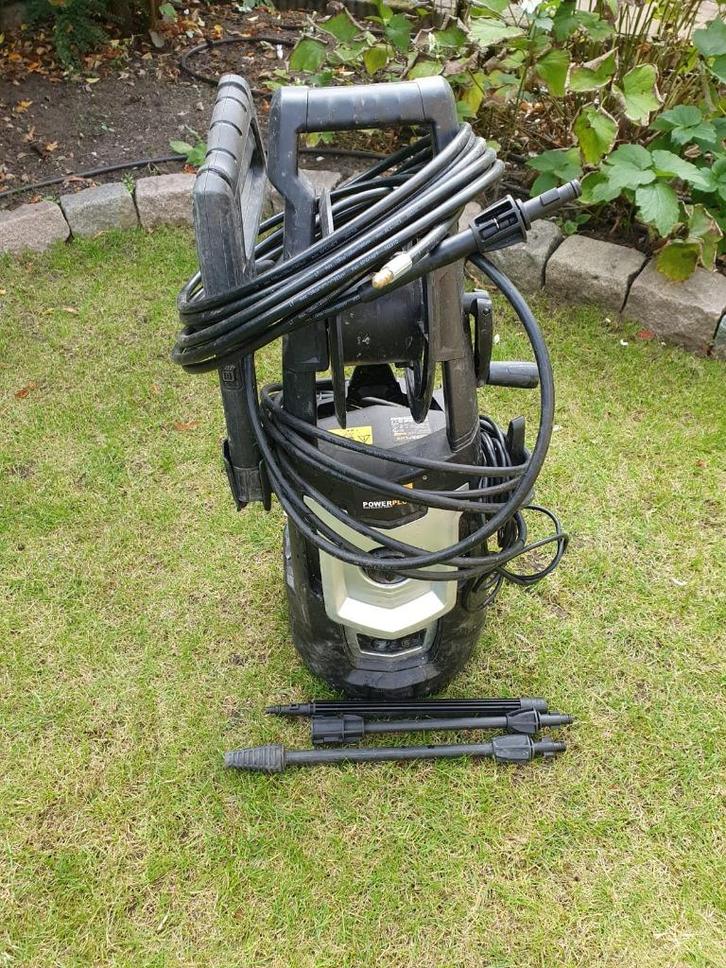 Powerplus Hogedrukreiniger 1800 W + Rioolreinigingset, Tuin en Terras, Hogedrukreinigers, Gebruikt, Elektrisch, Met autostop en -start
