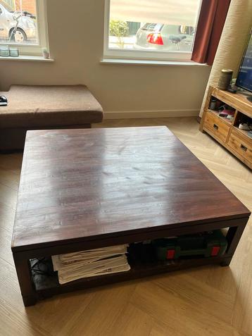Houten Salontafel met Opbergruimte beschikbaar voor biedingen
