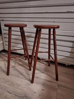 Krukken vintage 65 cm hoog, Huis en Inrichting, Barkrukken, 2 krukken, Ophalen, Zo goed als nieuw, 60 tot 90 cm