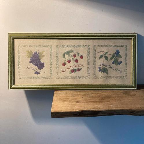 Fruit Print in Lijst, Huis en Inrichting, Woonaccessoires | Schilderijen, Tekeningen en Foto's, Gebruikt, Print, Minder dan 50 cm