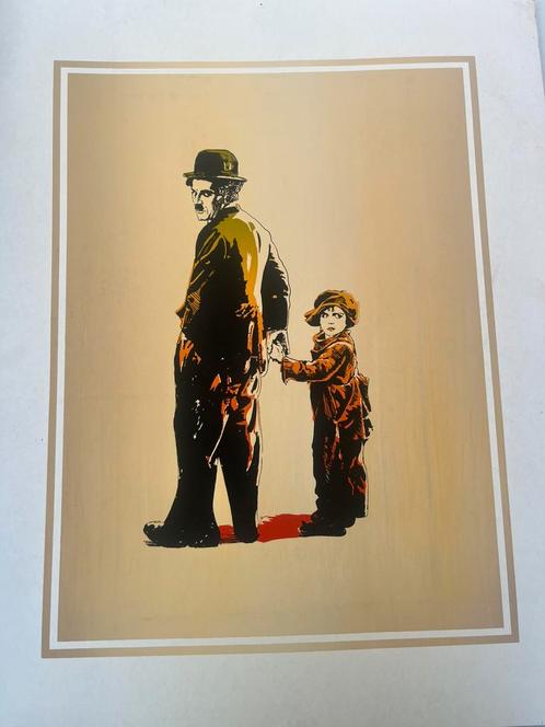 Foto/ poster Charlie Chaplin uit de film The Kid, Verzamelen, Posters, Gebruikt, Film en Tv, A1 t/m A3, Ophalen of Verzenden