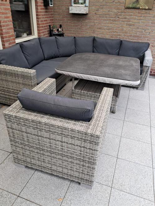 lounge set voor buiten, Tuin en Terras, Tuinsets en Loungesets, Gebruikt, Loungeset, Overige materialen, 6 zitplaatsen, Bank, Eettafel