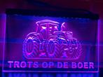 Led lichtbord TROTS OP DE BOER 3d neon look, Ophalen of Verzenden, Nieuw, Lichtbak of (neon) lamp