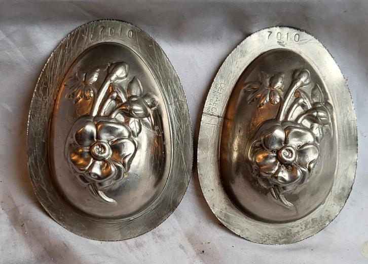 Unieke oude dubbele chocoladevormen: 2X BLOEMEN (2X), Antiek en Kunst, Curiosa en Brocante, Ophalen of Verzenden