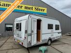 Knaus Eifelland Holiday 420QD 2008 voortent en fietsendrager, Dwarsbed, Bedrijf, Treinzit, Eifelland