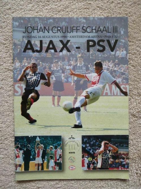 Programmaboekje Ajax-PSV (1998, Johan Cruijff Schaal), Verzamelen, Sportartikelen en Voetbal, Zo goed als nieuw, Overige typen