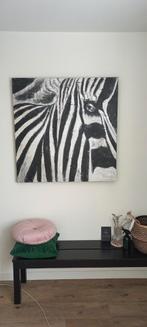 100cm x 100cm zebra reliëf schilderij kunst, Antiek en Kunst, Kunst | Schilderijen | Abstract, Ophalen