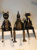 3x houten dieren plankzitters, Ophalen of Verzenden, Zo goed als nieuw