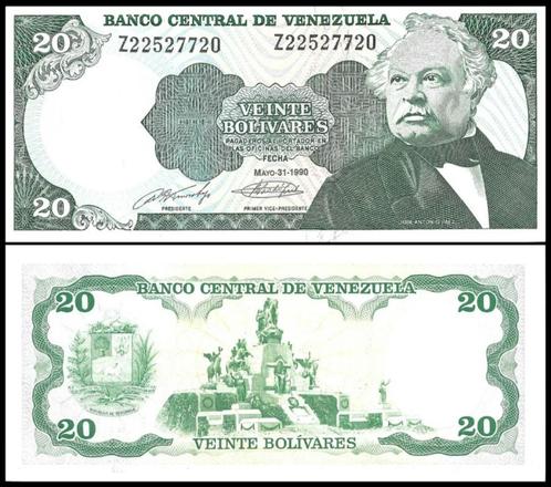 Venezuela 1990/1998, 4 bankbiljetten van 20 bolivares (UNC), Postzegels en Munten, Bankbiljetten | Amerika, Setje, Zuid-Amerika