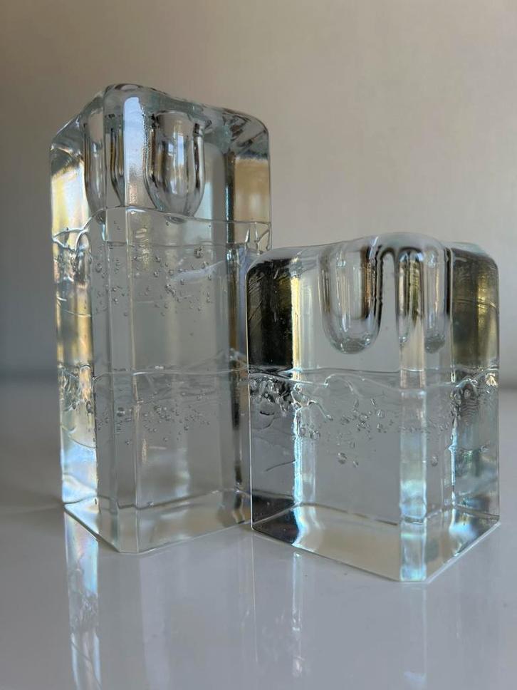 Set 2 Iittala Arkipelago Glas Kandelaars Timo Sarpaneva, Huis en Inrichting, Woonaccessoires | Kandelaars en Kaarsen, Zo goed als nieuw