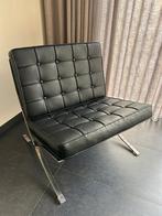 Barcelona Chair Replica - Zwart Leer, Huis en Inrichting, Fauteuils, Ophalen, Minder dan 75 cm, Zo goed als nieuw, Metaal
