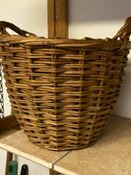 Oud rieten mandje met handvatten, Gebruikt, Mand, Rond, Ophalen of Verzenden