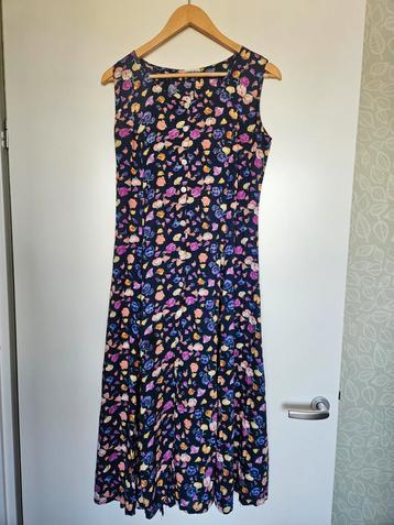 Vintage jurk bloemen, blauw maat 38 / M beschikbaar voor biedingen