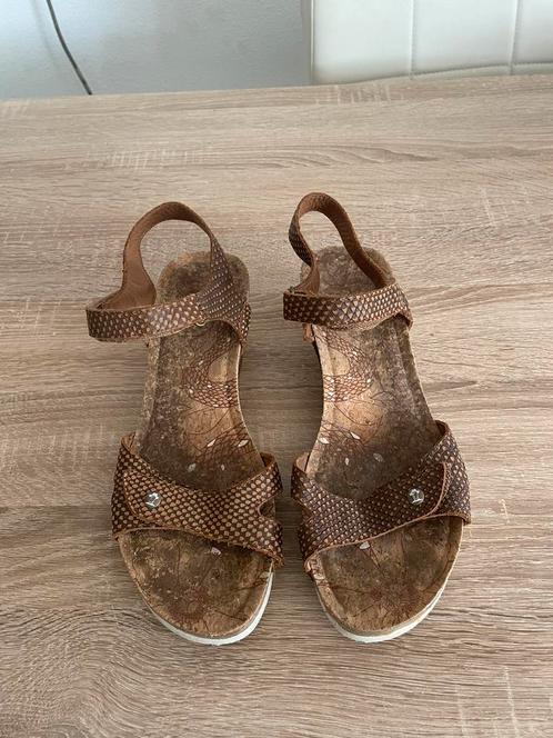 Stoere bruine leren sandalen sleehak Panamajack juila 41, Kleding | Dames, Schoenen, Zo goed als nieuw, Ballerina's, Bruin, Ophalen of Verzenden
