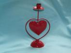 Vintage Zweedse kerstkandelaar met hart rood metaal, Diversen, Kerst, Ophalen of Verzenden, Zo goed als nieuw