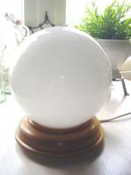 Vintage schemerlamp met houten voet, Ophalen of Verzenden