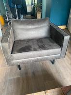 Donker grijze/zwart redeo fauteuil van eco leer Trendhopper, Huis en Inrichting, Fauteuils, Ophalen, Zo goed als nieuw, 75 tot 100 cm