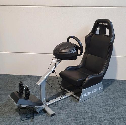 Playseat zwart leer + Thrustmaster T300 RS, Spelcomputers en Games, Games | Sony PlayStation 5, Refurbished, Ophalen