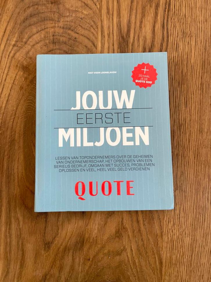 Jouw Eerste Miljoen - Quote, Boeken, Economie, Management en Marketing, Zo goed als nieuw, Management, Ophalen of Verzenden