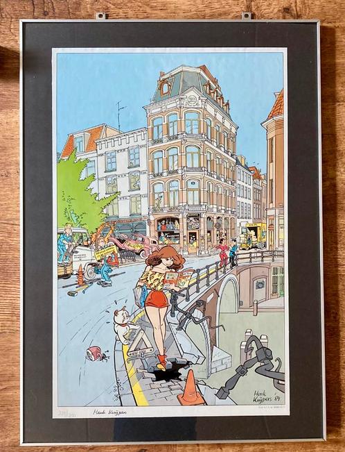 Litho 239 / 250 Henk Kuijpers Franka Oude Gracht Utrecht, Antiek en Kunst, Kunst | Litho's en Zeefdrukken, Ophalen of Verzenden