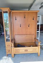Kapstok - klapbank en vitrine in 1, Antiek en Kunst, Antiek | Meubels | Stoelen en Banken, Ophalen