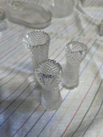 Diamond kristallen vaasjes 3x antiek brocante vintage, Antiek en Kunst, Antiek | Glas en Kristal, Ophalen of Verzenden