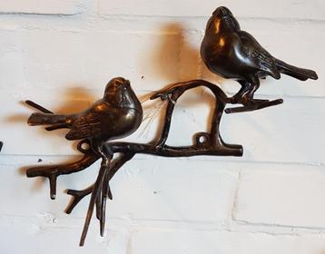 bronzen muurdecoratie / TAK met 2 VOGELS /mussen/horizontaal beschikbaar voor biedingen