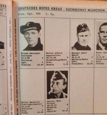 Deutsches Rotes Kreuz Vermisstenbildliste 1BS - o.a Panzer  beschikbaar voor biedingen